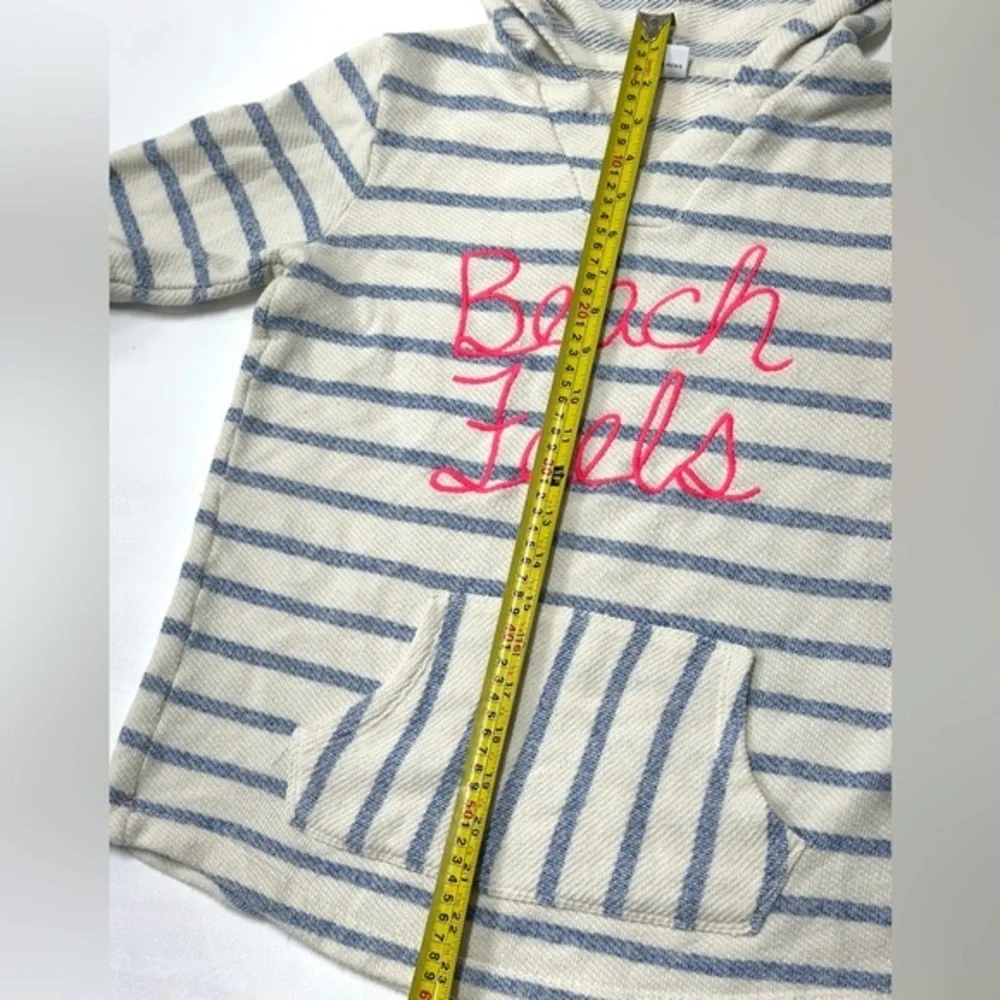 Old Navy‎ Striped Hoodie with 'Beach Feels' Text size youth L (10-12)